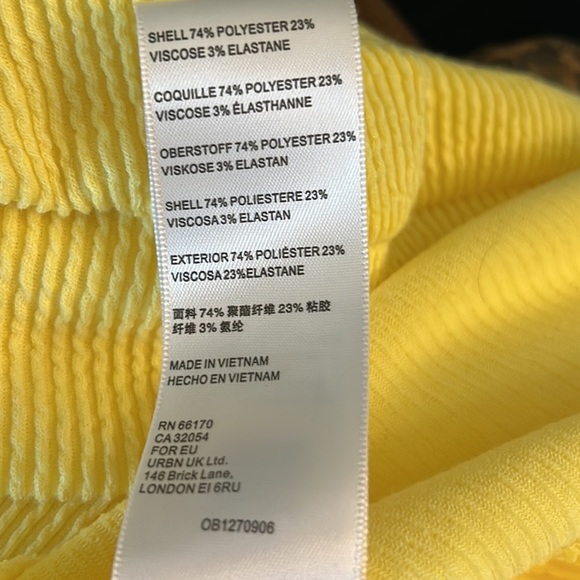 NWT Anthro Maeve Kasi Yellow Ribbed Draped Back Crop Pullover Top - L P - Picture 14 of 16